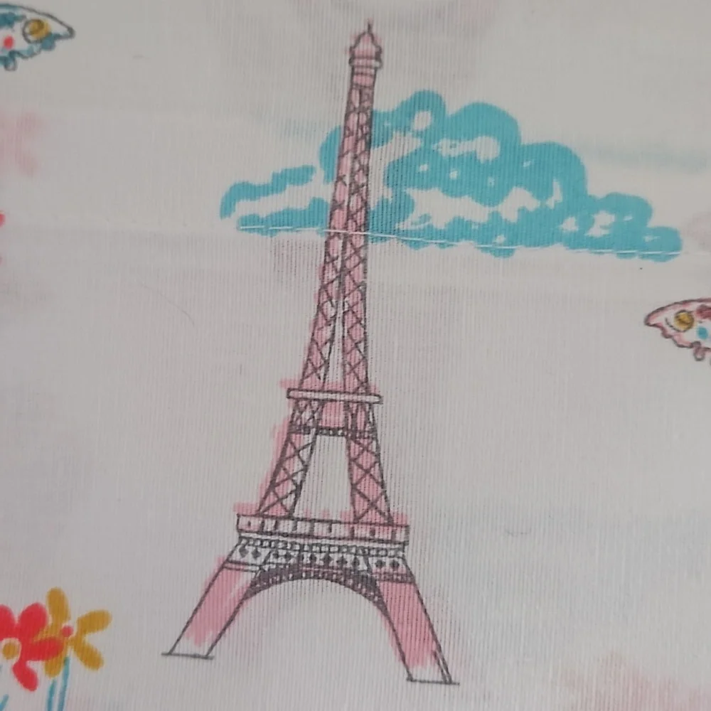 Your Zone Parisian Inspired H Tower Butterflies Cotton Twin XL Flat Sheet